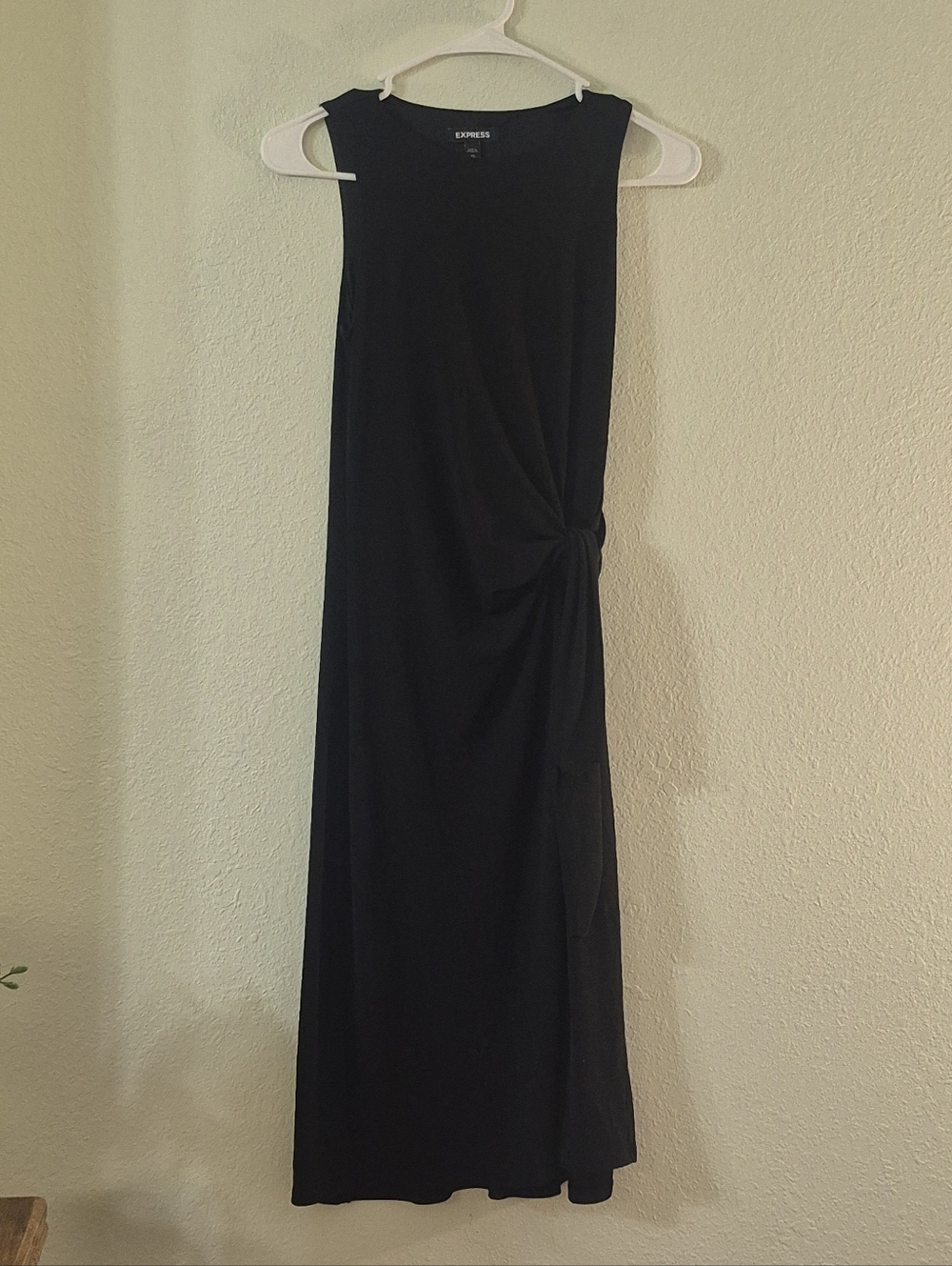 Express Black Sleeveless Knot Maxi Dress